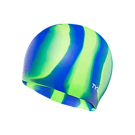 Шапочка для плавання TYR Multi Color Silicone Swim Cap, Green/Blue Multi, Onesize, Green/Blue Multi