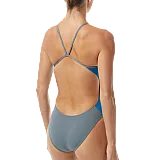 Купальник TYR Solid Splice Block Cutoutfit, Бирюзовый, 38, Teal/Blue/Grey