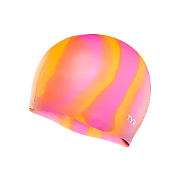 Шапочка для плавання TYR Multi Color Silicone Swim Cap, Orange/Pink, Onesize, Orange/Pink