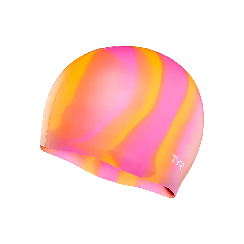 Шапочка для плавання TYR Multi Color Silicone Swim Cap, Orange/Pink, Onesize, Orange/Pink