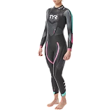 Гідрокостюм жіночий TYR Women’s Hurricane Wetsuit Cat 5, Чорний, XL, Black/Turquoise/Fuschia
