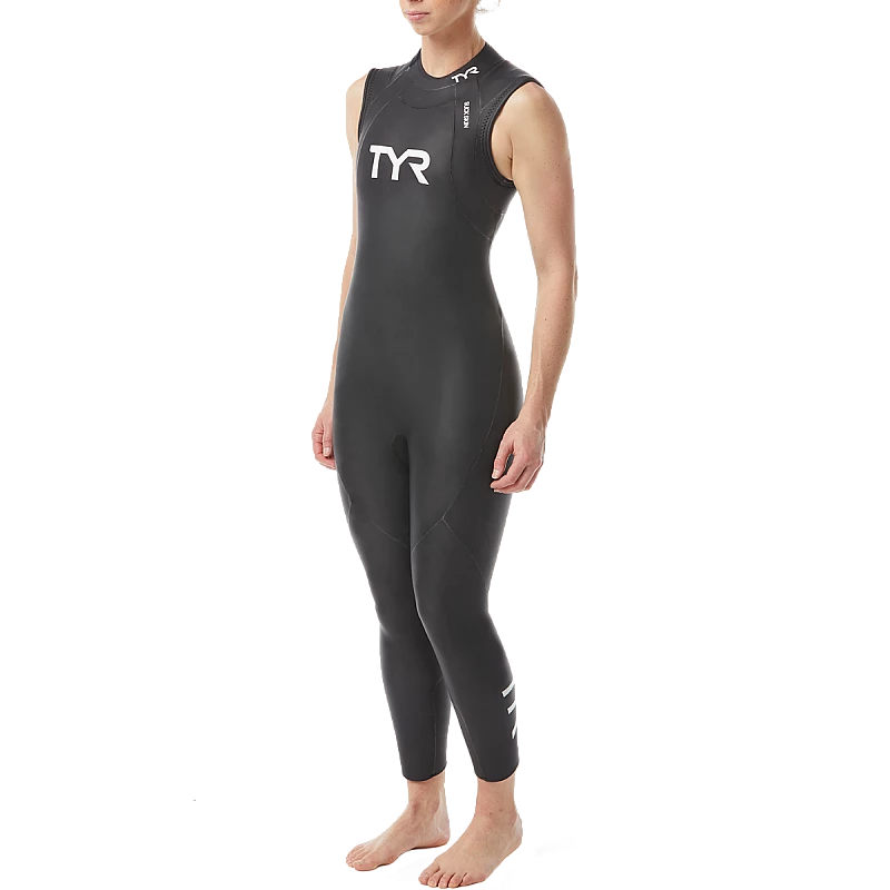 Гідрокостюм жіночий TYR Women's Hurricane Wetsuit Cat 1 Sleeveless, Чорний, M, Black