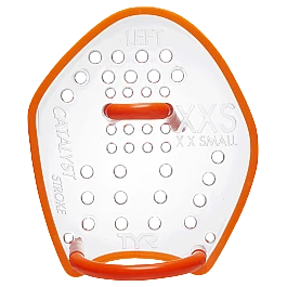 Лопатки для плавання TYR Catalyst Stroke Training Paddles, Оранжевый, XXS, CLEAR/ FL.ORANGE