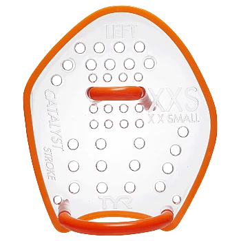 Лопатки для плавання TYR Catalyst Stroke Training Paddles, Оранжевый, XXS, CLEAR/ FL.ORANGE