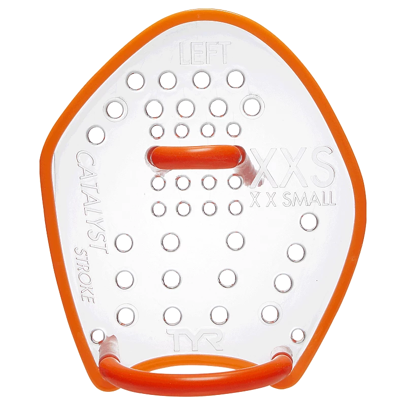 Лопатки для плавання TYR Catalyst Stroke Training Paddles, Оранжевый, XXS, CLEAR/ FL.ORANGE