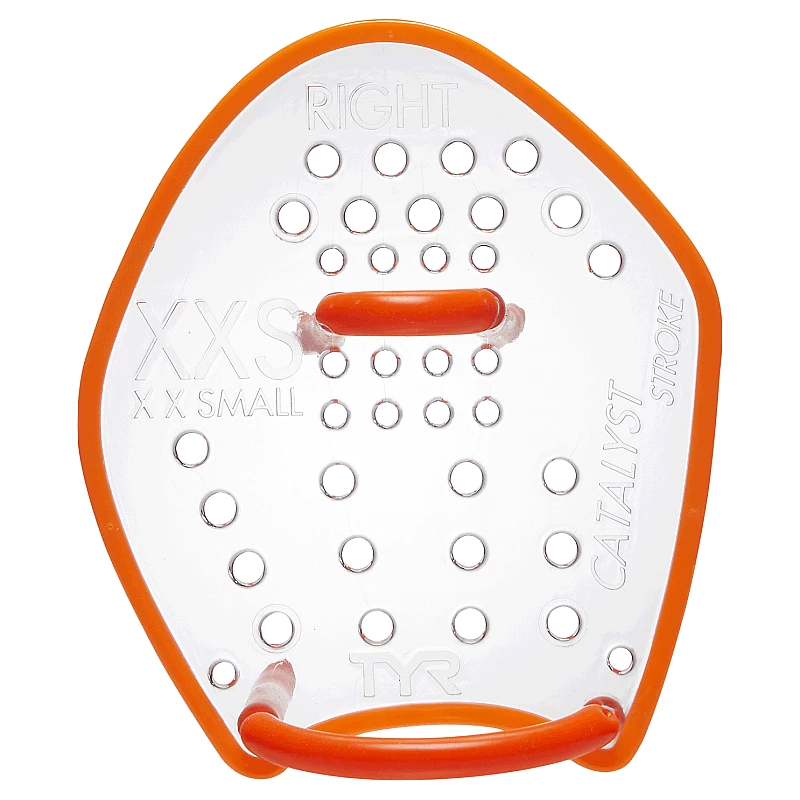 Лопатки для плавання TYR Catalyst Stroke Training Paddles, Оранжевый, XXS, CLEAR/ FL.ORANGE