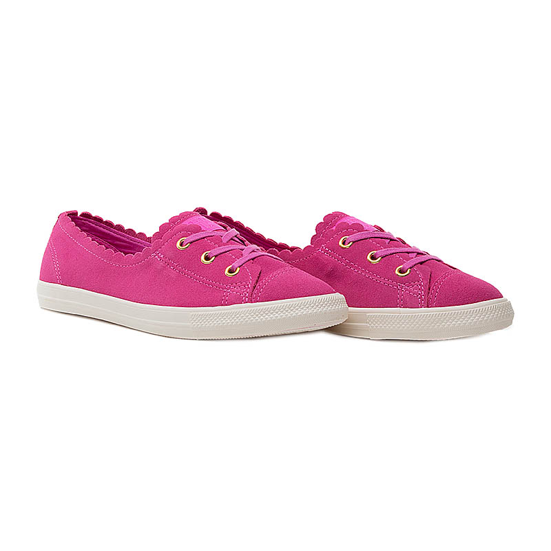 Кеди Converse CTAS BALLET LACE OX ACTIVE FUSCHIA/ Жінки р.39 Білий/Рожевий