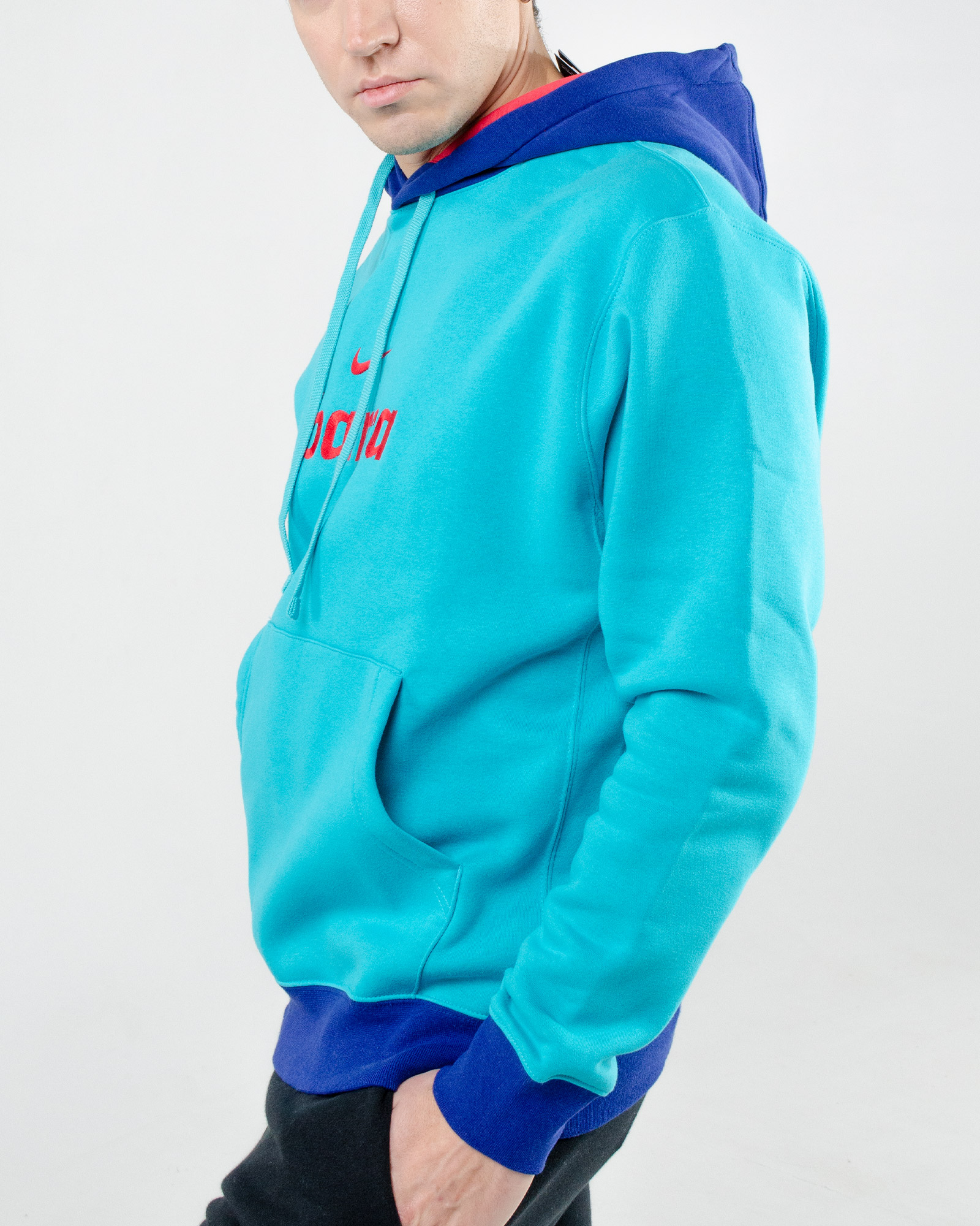 Толстовка Nike FCB M NSW CLUB HOODIE PO BB Чоловіча р.S Блакитний