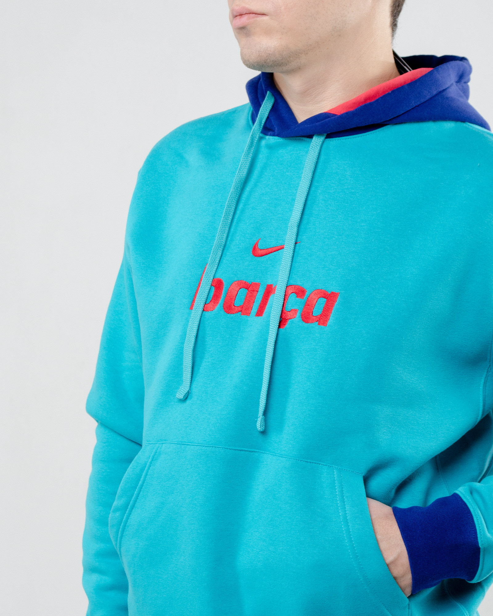 Толстовка Nike FCB M NSW CLUB HOODIE PO BB Чоловіча р.S Блакитний