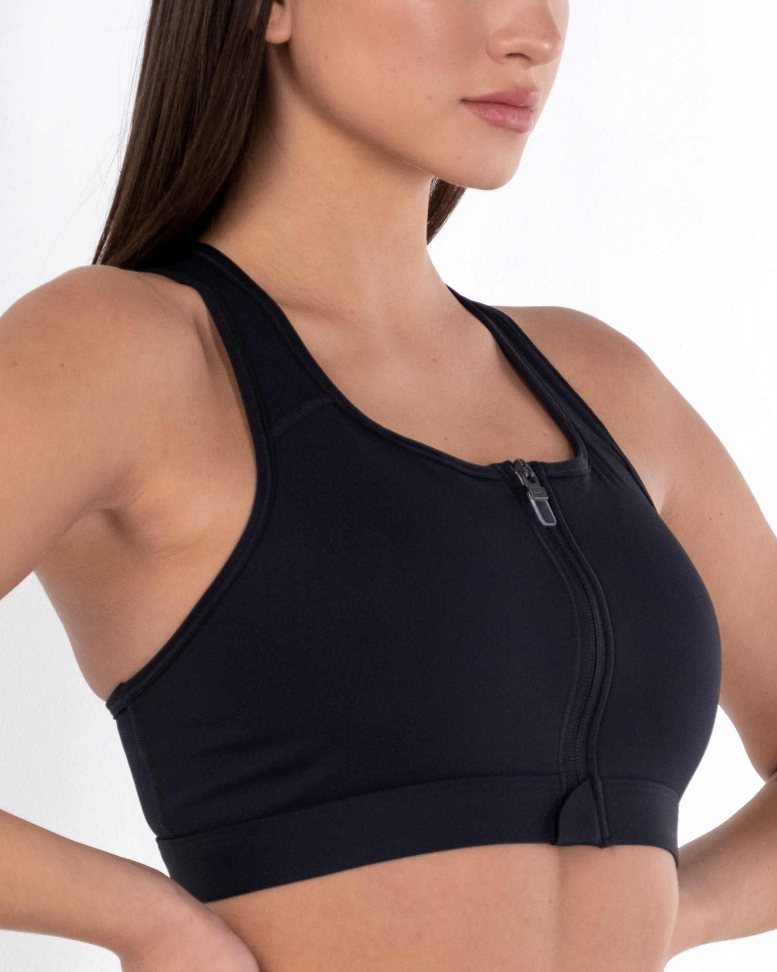 Топ Nike W NK DF SWSH ZIP FRONT BRA Жінки р.L