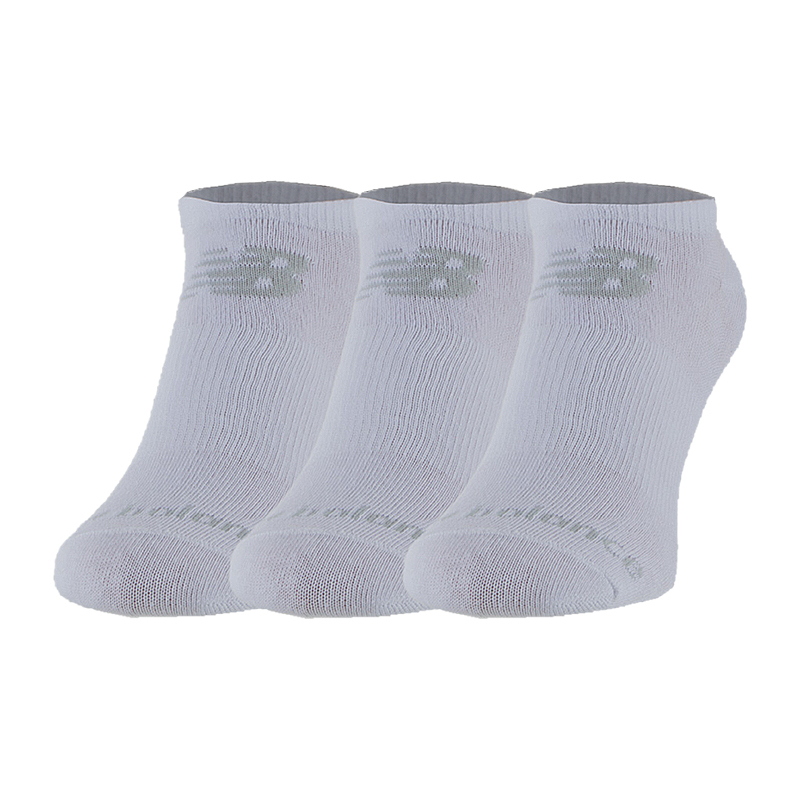 Шкарпетки New Balance Prf Cotton Flat Knit No Show 3 Pair Унісекс р.39-42 Сірий/Білий
