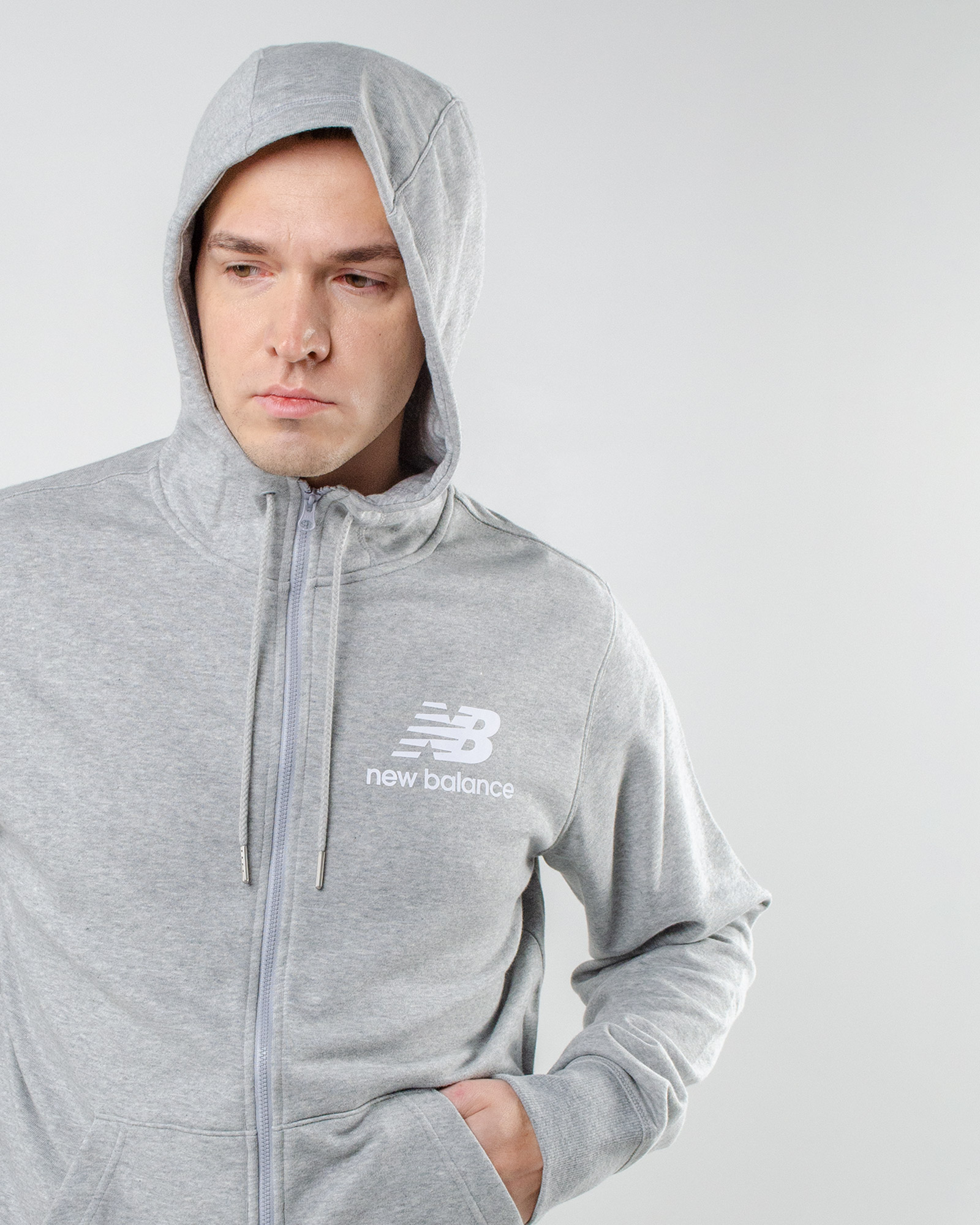 Кофта New Balance Ess Stacked FZ Чоловіча р.S