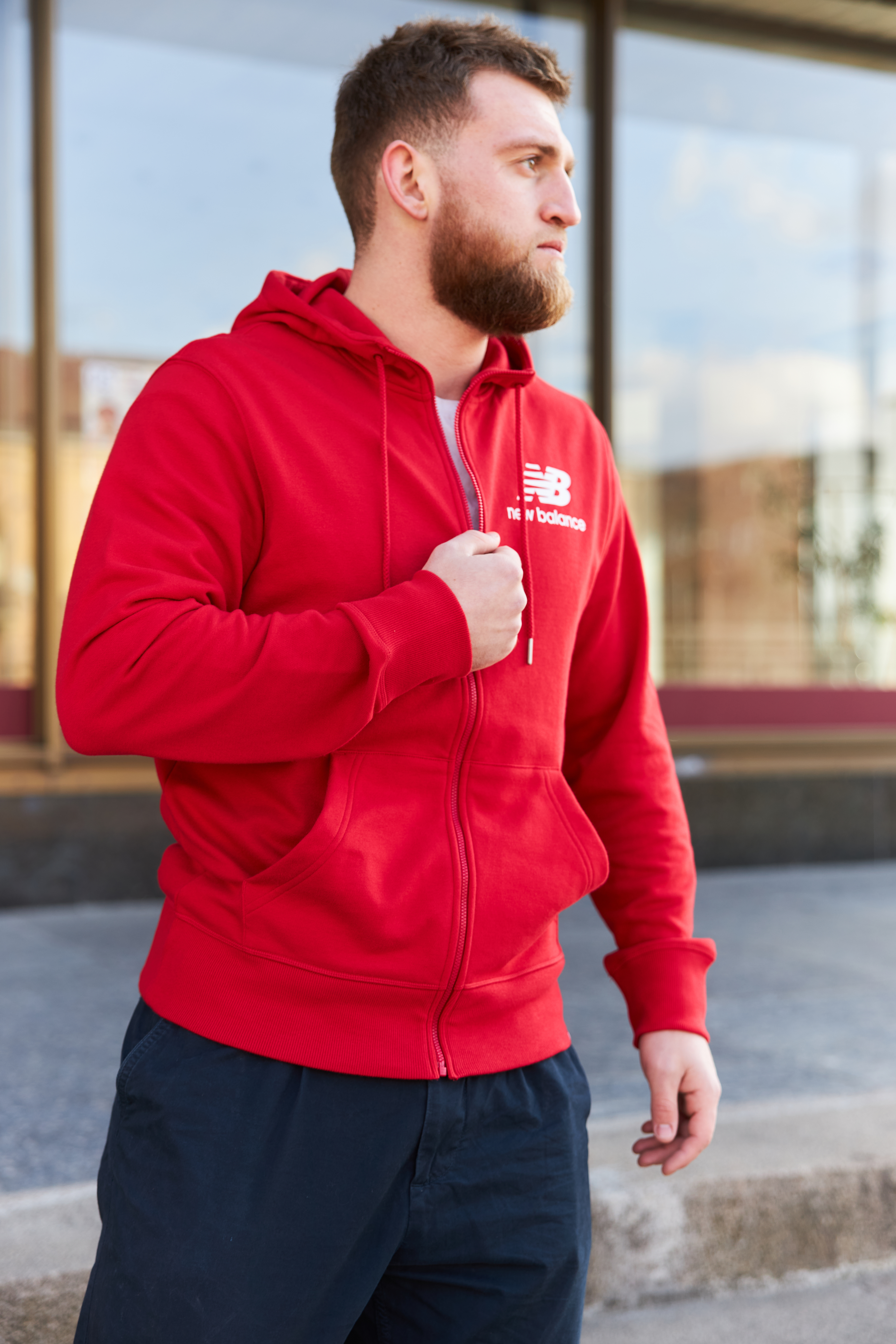 Кофта New Balance Ess Stacked FZ Чоловіки р.S Червоний