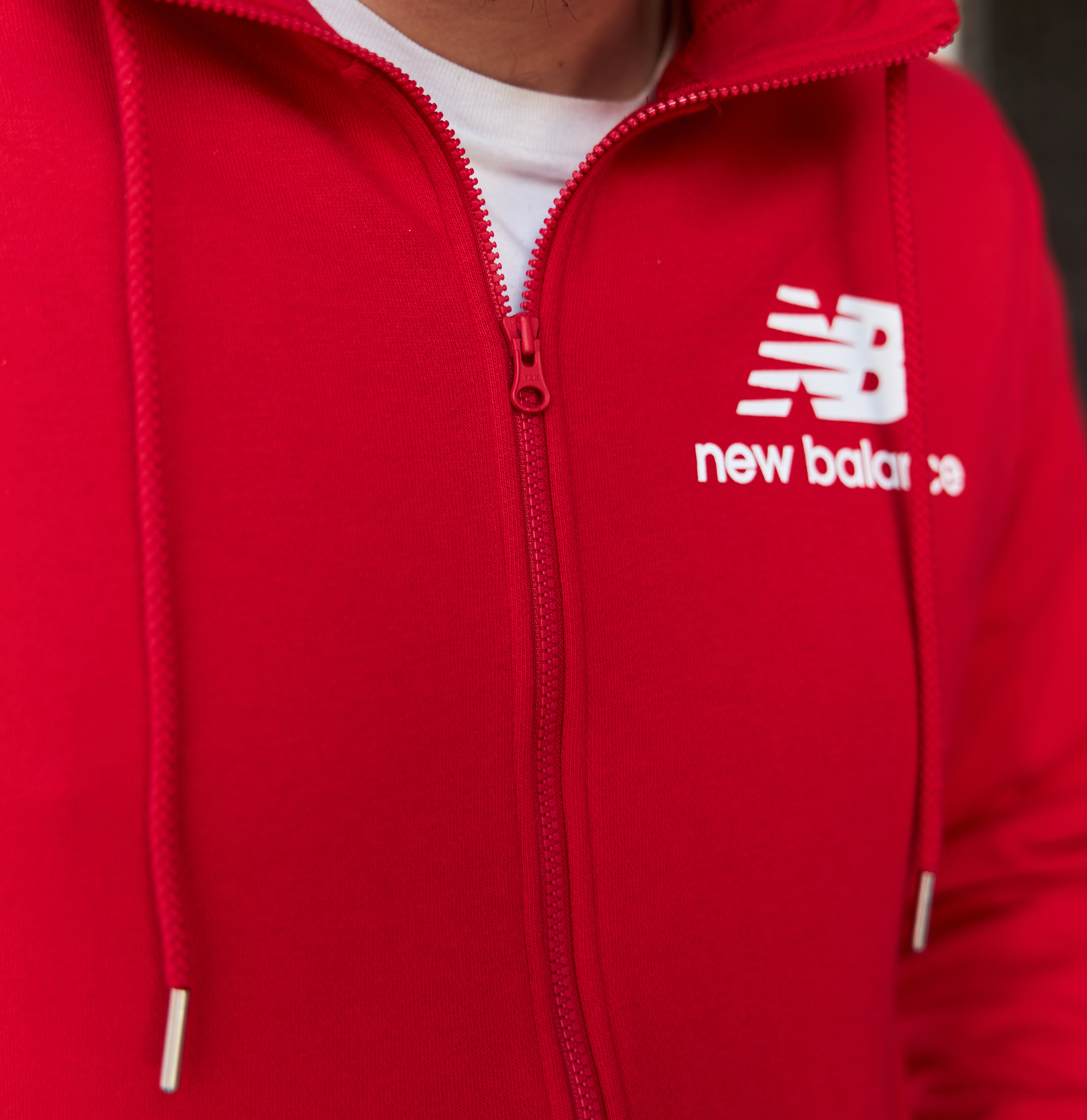 Кофта New Balance Ess Stacked FZ Чоловіки р.S Червоний