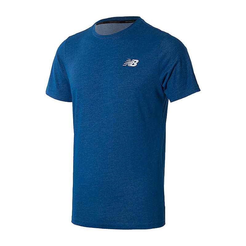 Футболка New Balance Heathertech Чоловіча р.S Білий/Синій