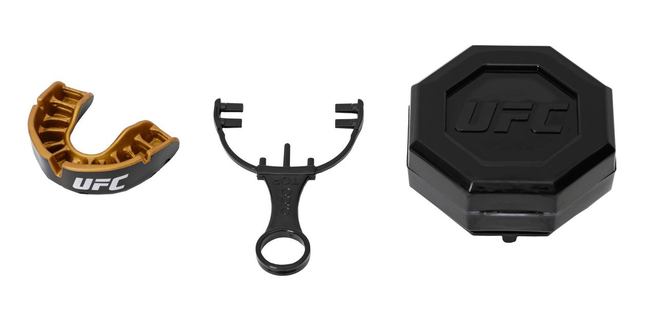 Капа OPRO Junior Gold UFC Hologram Black Metal/Gold фото товару