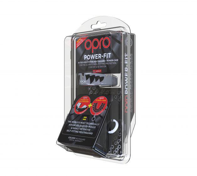Капа OPRO Power - Fit Aggression-Jaws Silver / White фото товару