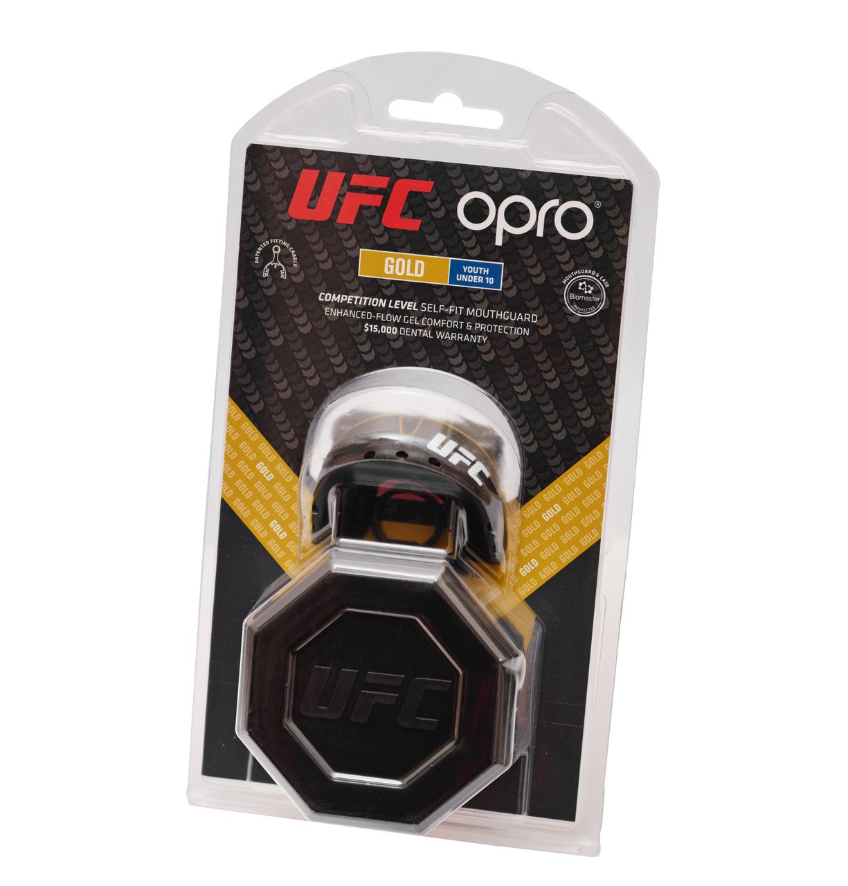 Капа OPRO Junior Gold UFC Hologram Black Metal/Gold фото товару