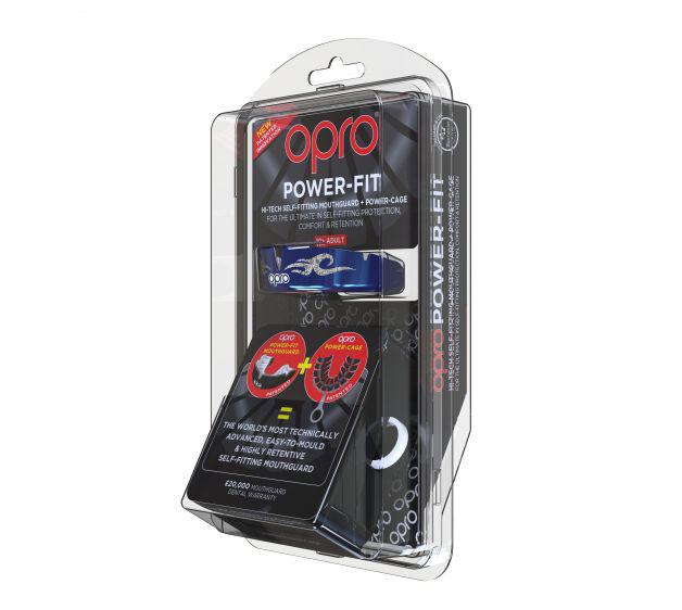 Капа OPRO Power - Fit Bling-Urban Series Dark Blue/White фото товару