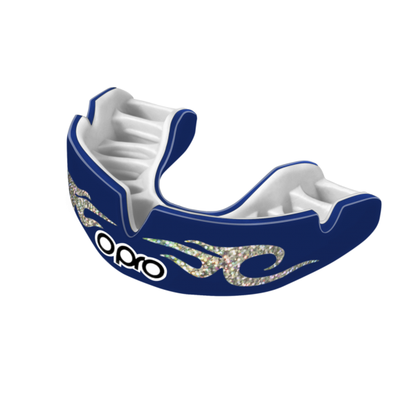 Капа OPRO Power - Fit Bling-Urban Series Dark Blue/White фото товару