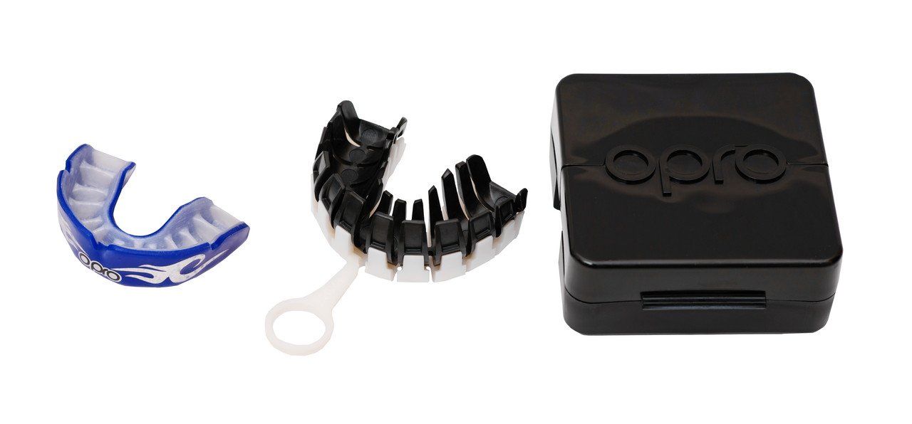 Капа OPRO Power - Fit Bling-Urban Series Dark Blue/White фото товару