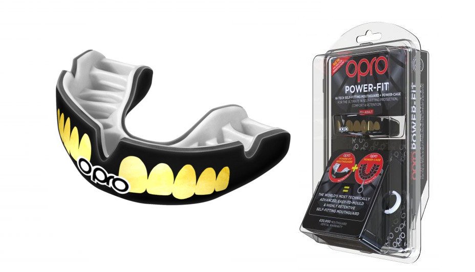Капа OPRO Power-Fit Bling-Teeth Series Black/White фото товара
