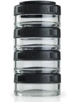 Контейнер спортивный BlenderBottle GoStak 4*40ml Black (ORIGINAL) фото товару