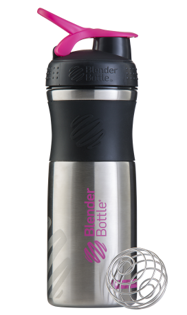 Спортивная бутылка-шейкер BlenderBottle SportMixer Stainless Steel Pink 820мл (из нержавеющей пищевой cтали) фото товара
