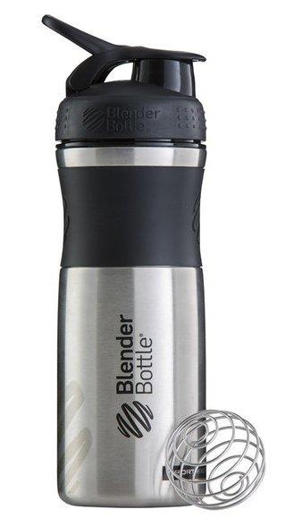 Спортивная бутылка-шейкер BlenderBottle SportMixer Stainless Steel Black 820мл (из нержавеющей пищевой cтали) фото товара