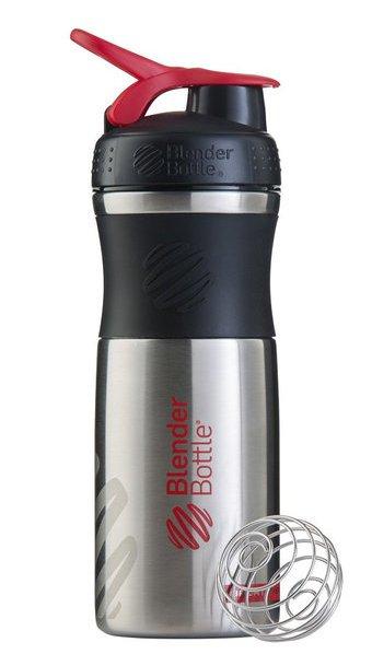 Спортивная бутылка-шейкер BlenderBottle SportMixer Stainless Steel Red 820мл (из нержавеющей пищевой cтали) фото товара