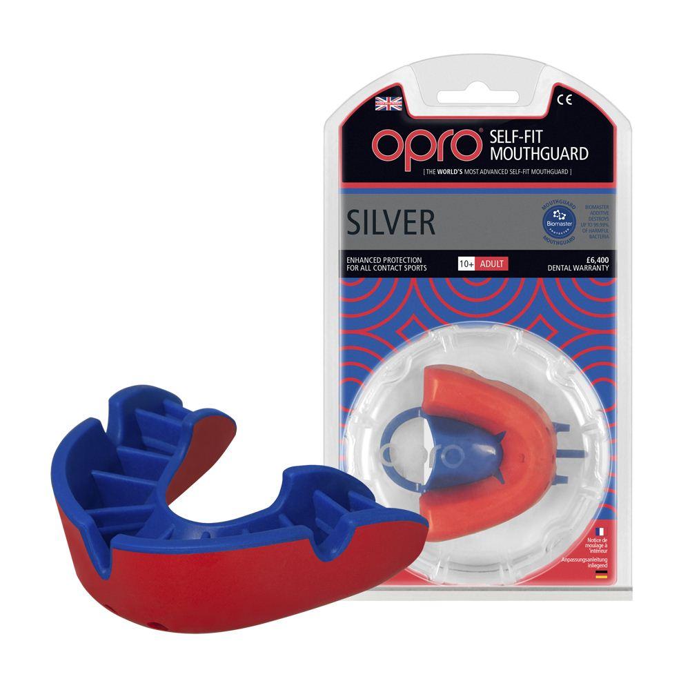 Капа OPRO Silver Red/Blue фото товару