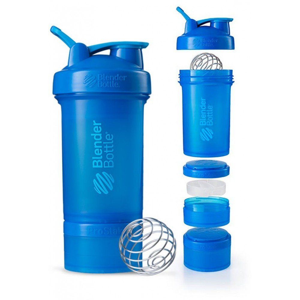 Шейкер спортивный BlenderBottle ProStak 650ml с 2-мя контейнерами Cyan (ORIGINAL) фото товару