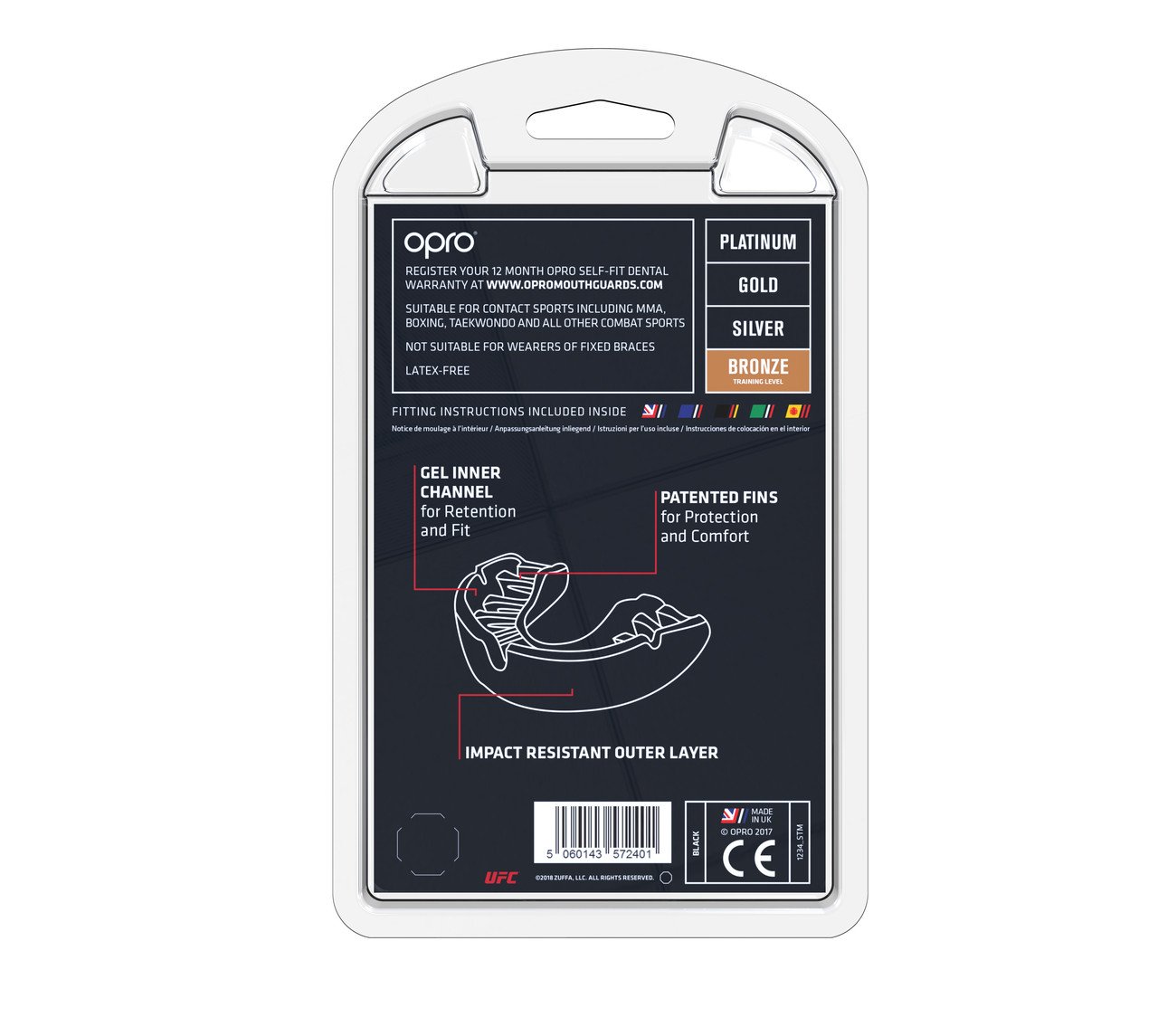 Капа OPRO Junior Bronze UFC Hologram Black фото товару