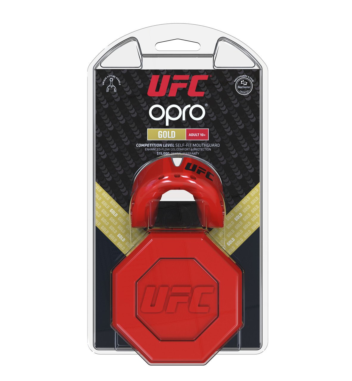 Капа OPRO Gold UFC Hologram Red Metal/Silver фото товару