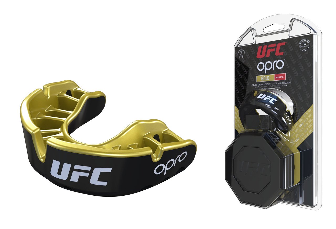 Капа OPRO Gold UFC Hologram Black Metal/Gold фото товару
