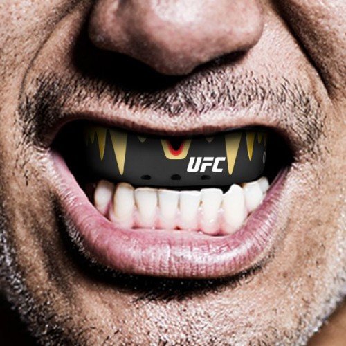 Капа OPRO Platinum UFC Hologram Fangz-Black Metal/Red фото товару