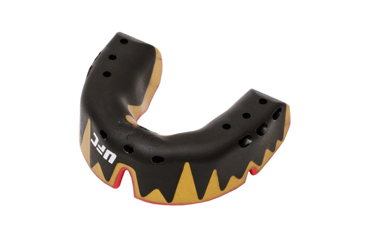 Капа OPRO Platinum UFC Hologram Fangz-Black Metal/Red фото товару