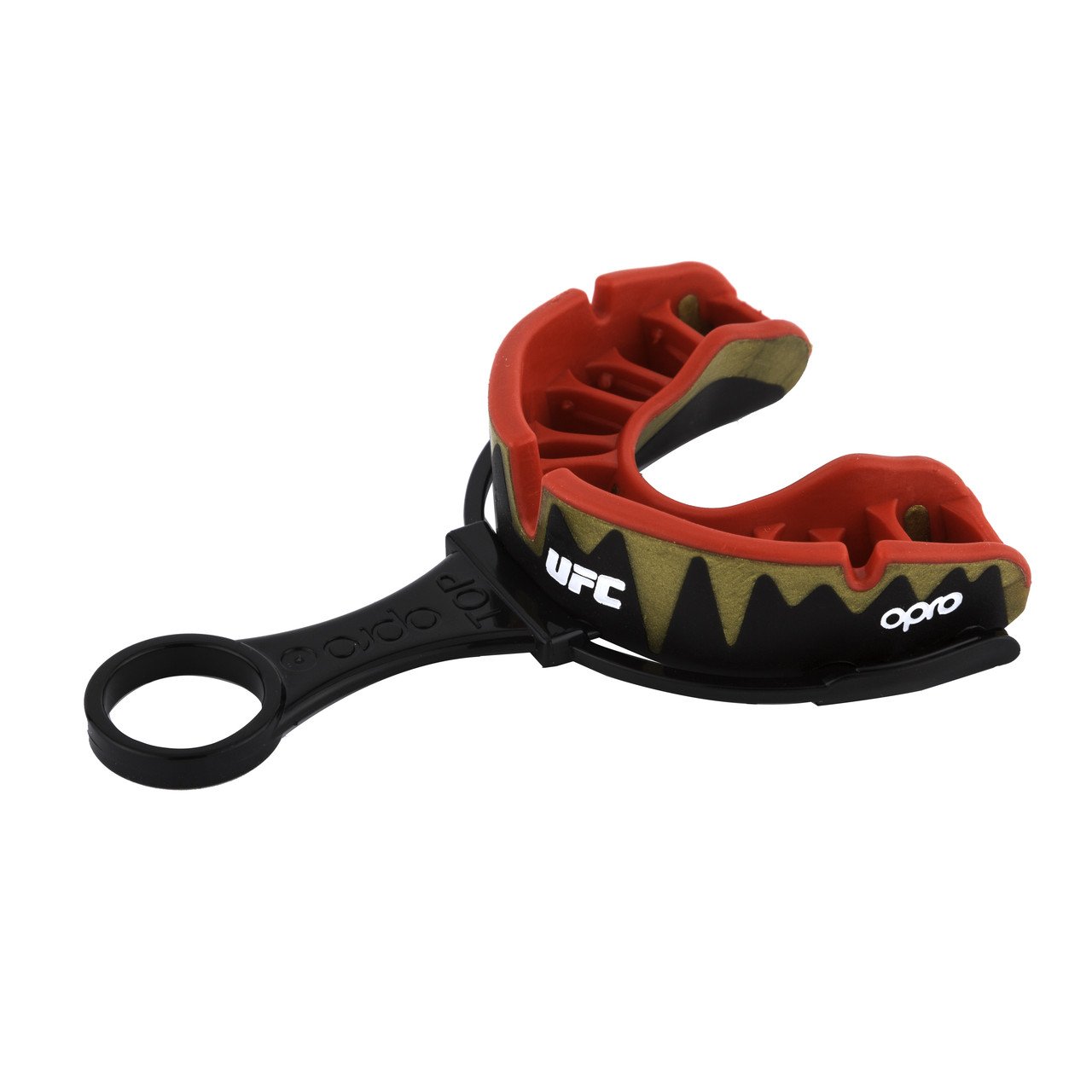 Капа OPRO Platinum UFC Hologram Fangz-Black Metal/Red фото товару