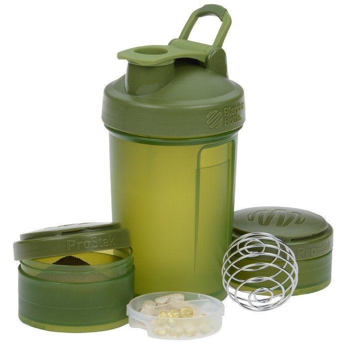 Шейкер спортивный BlenderBottle ProStak 650ml с 2-мя контейнерами Moss Green (ORIGINAL) фото товару