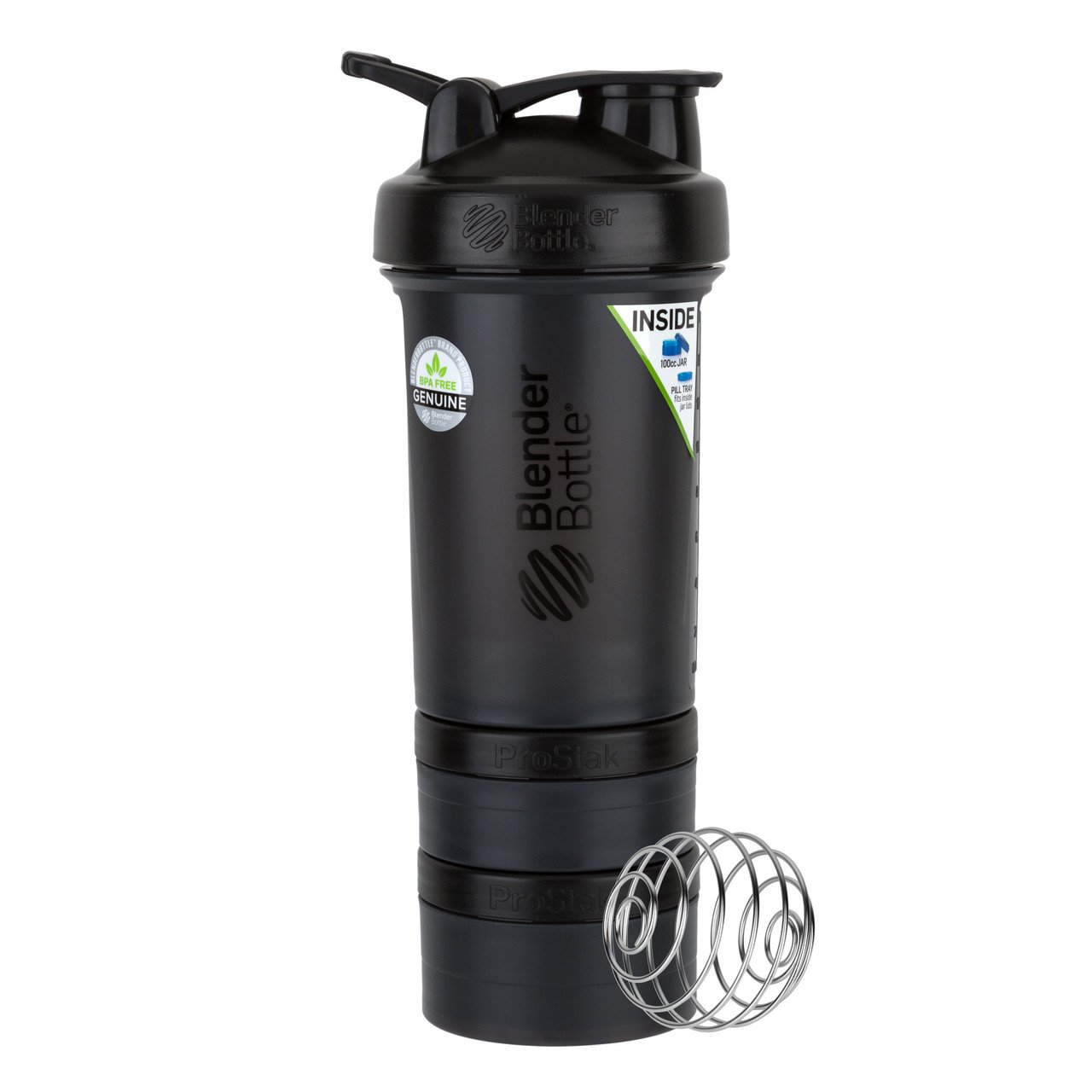 Шейкер спортивный BlenderBottle ProStak 650ml с 2-мя контейнерами Black (ORIGINAL) фото товару