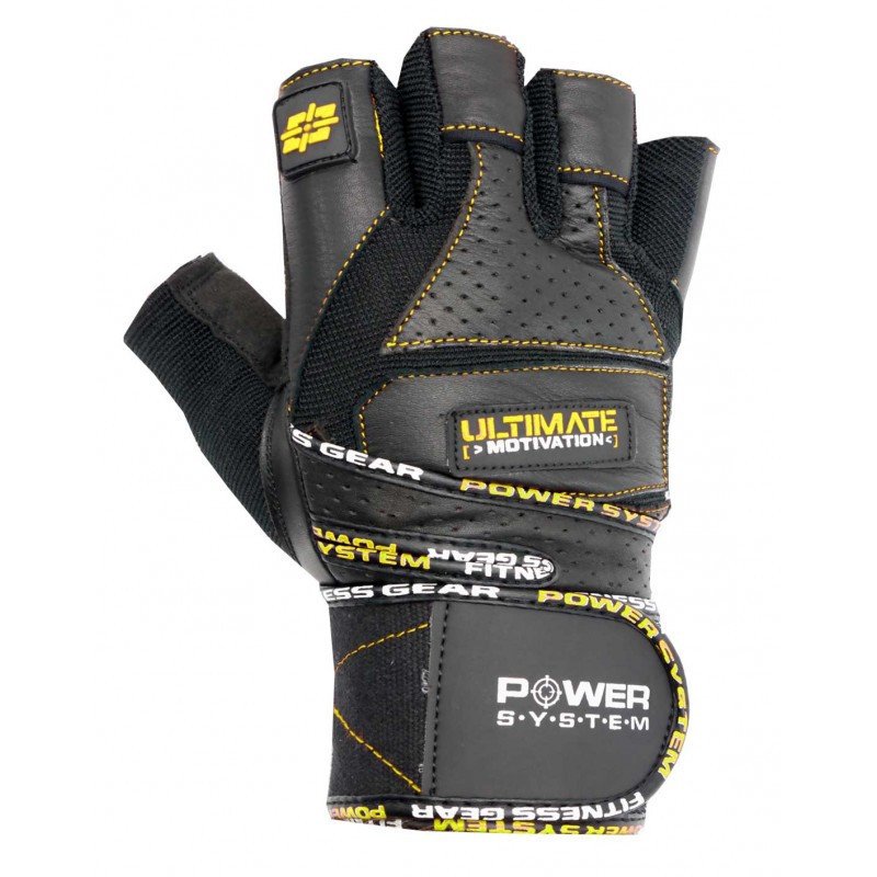 Перчатки для тяжелой атлетики Power System Ultimate Motivation PS-2810 M Black/Yellow фото товару