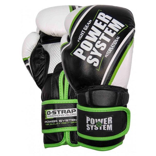 Перчатки для бокса PowerSystem PS 5006 Contender 12oz Black/Green Line фото товару