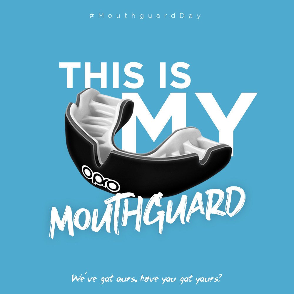 Капа OPRO Gold Series Blue/Pearl фото товару