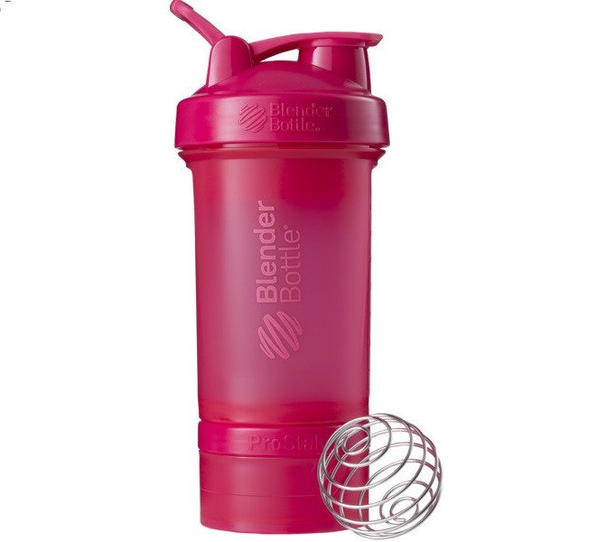 Шейкер спортивный BlenderBottle ProStak 650ml с 2-мя контейнерами Pink FL (ORIGINAL) фото товару