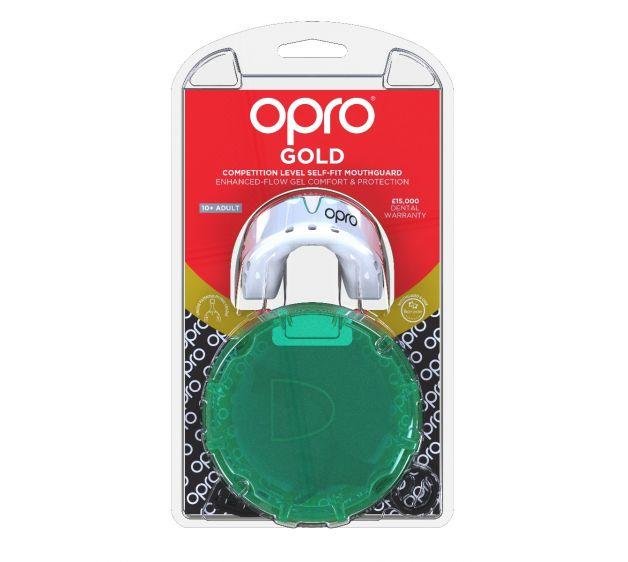 Капа OPRO Gold Series White/Mint фото товару