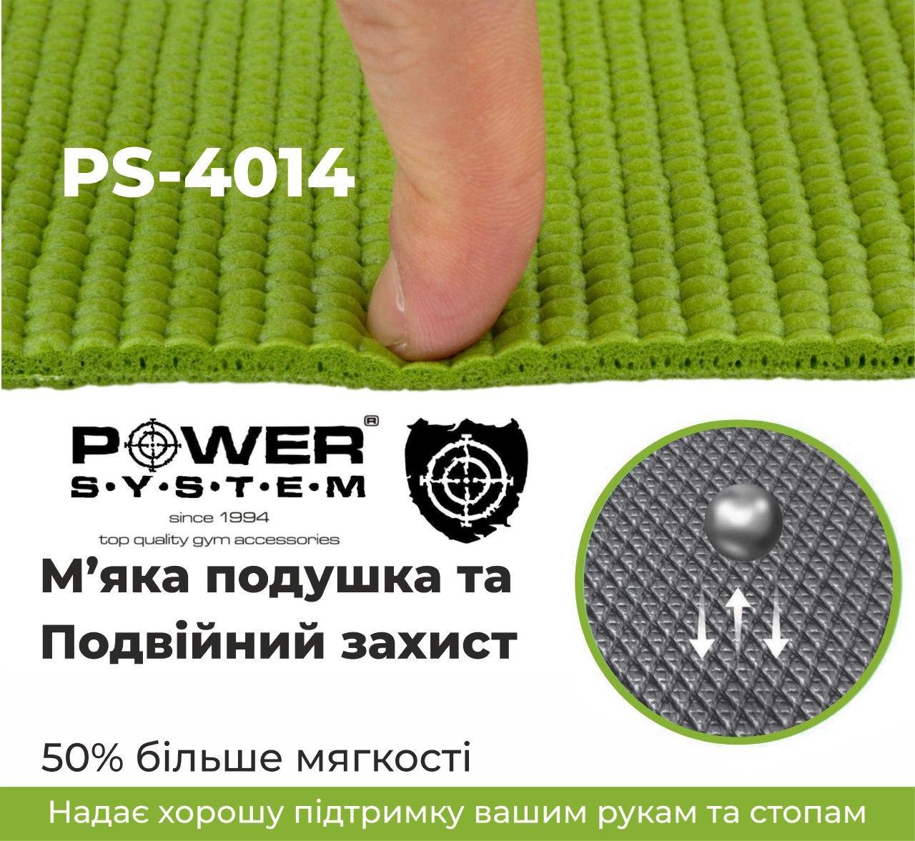 Коврик для йоги и фитнеса Power System  PS-4014 FITNESS-YOGA MAT Green фото товару