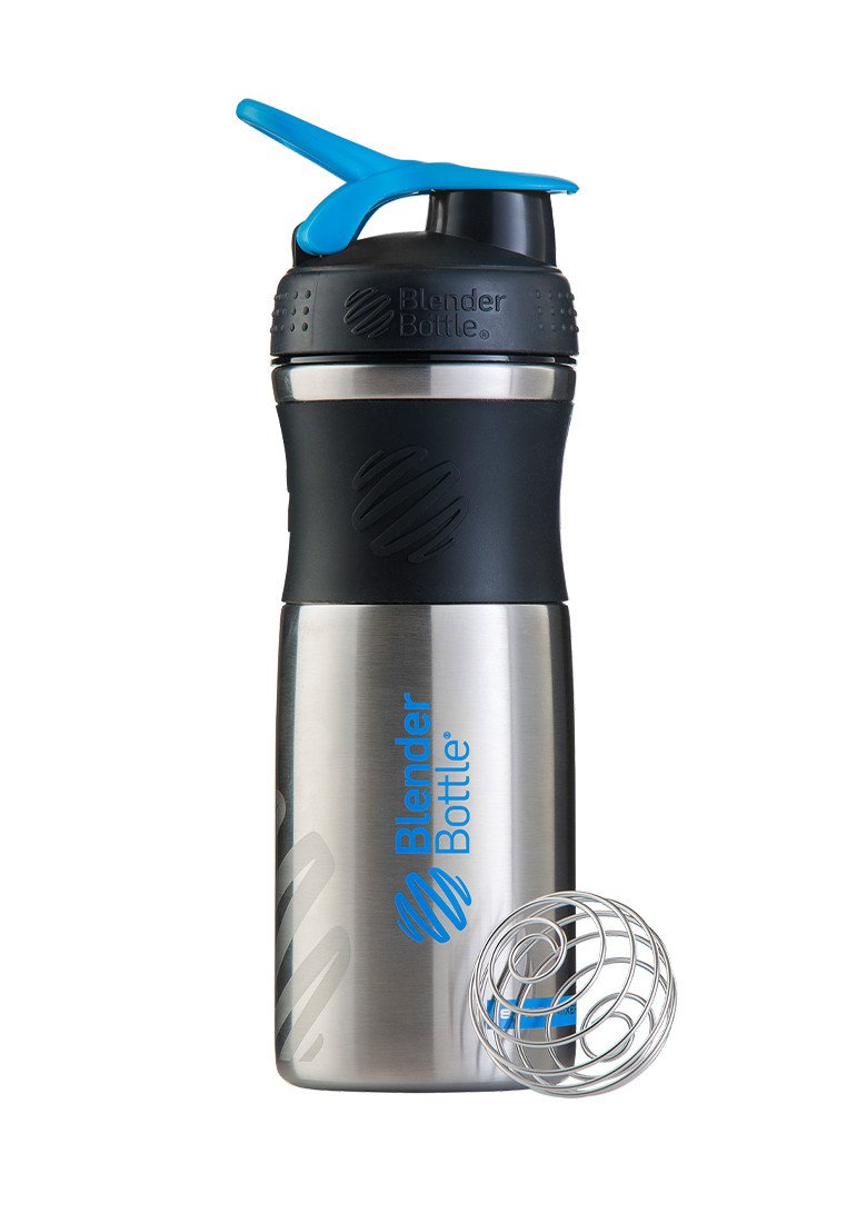 Спортивная бутылка-шейкер BlenderBottle SportMixer Stainless Steel Cyan 820мл (из нержавеющей пищевой cтали) фото товара