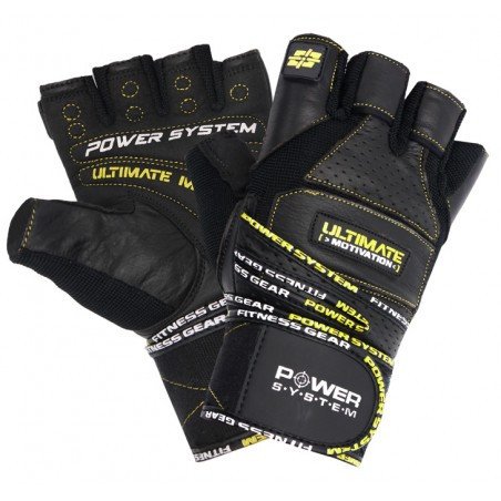 Перчатки для тяжелой атлетики Power System Ultimate Motivation PS-2810 M Black/Yellow фото товару