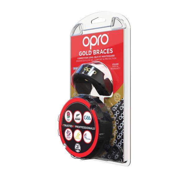 Капа OPRO Gold Braces Black/Goldl фото товару
