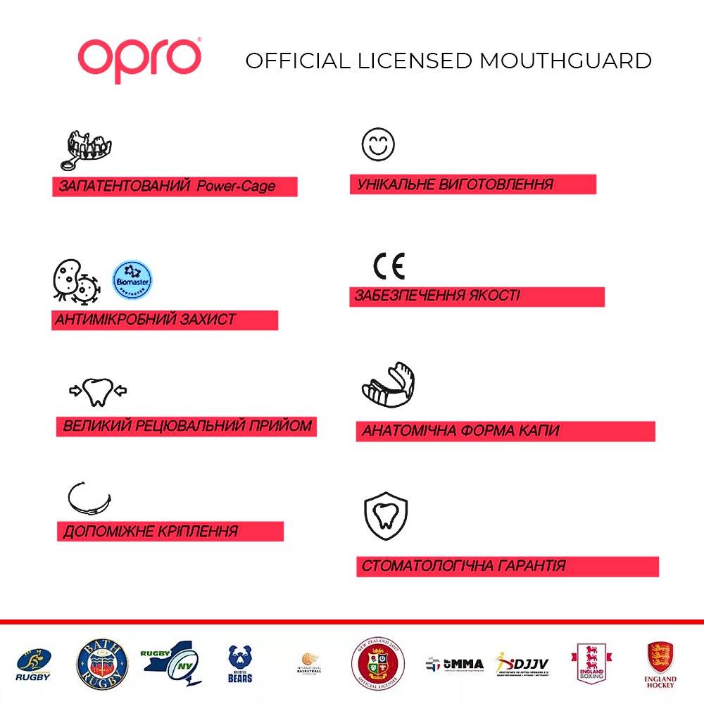 Капа OPRO Snap-Fit FOR BRACES Black фото товару